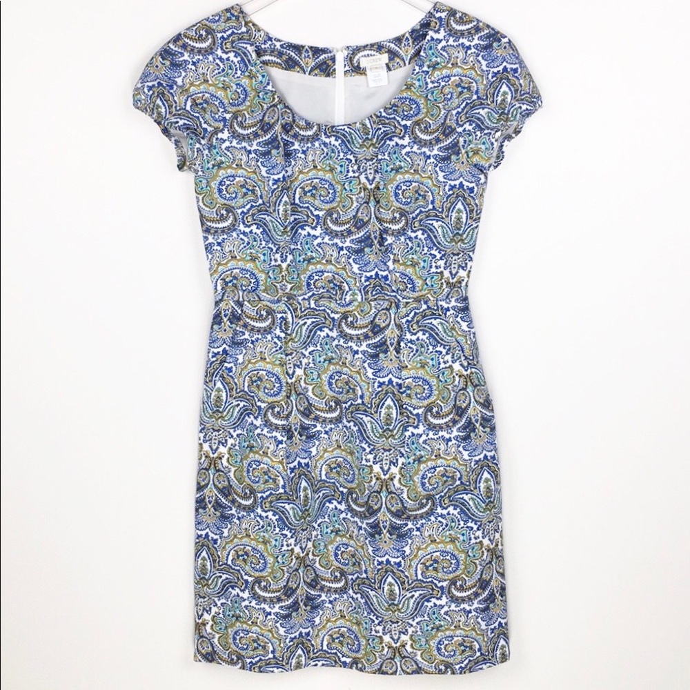 J. Crew Dolores Sheath Dress In Peacock Paisley